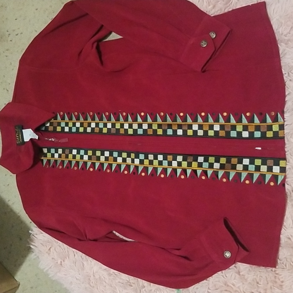 Bob Mackie Wearable Art zip front jacket